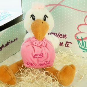 Peluche Bebé Cigüeña Rosa (opción envío gratis)